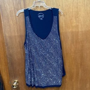 inc women’s concept navy blue sparkly front top